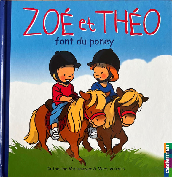 Zoé et Theo font du poney